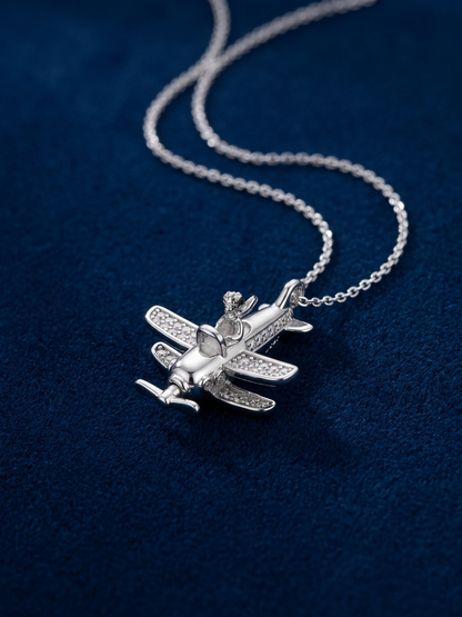 The Little Prince Plane Spinning Necklace