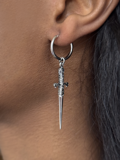 Paedyn Gray Dagger Hoop Earring