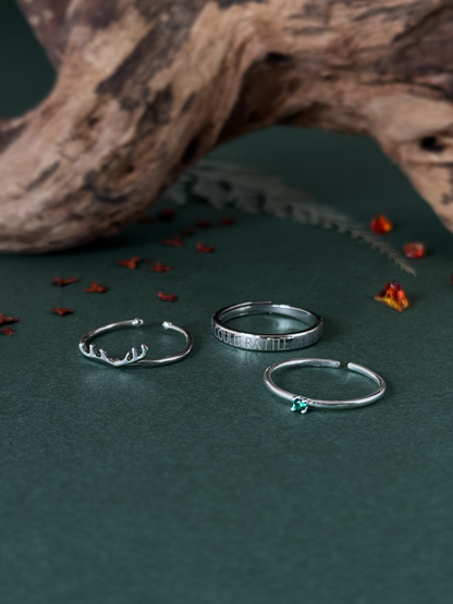 Set "You Could Rattle the Stars" Rings