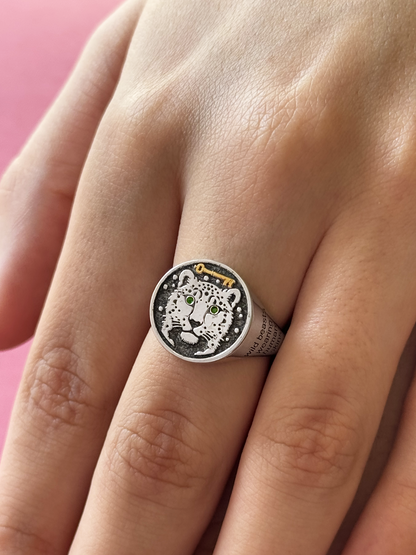 Lysandra Ghost Leopard Ring