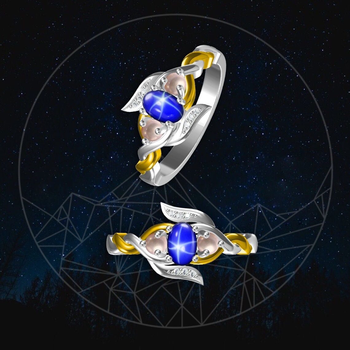 Feyre Star Sapphire Wedding Ring – Gadget4entertainment