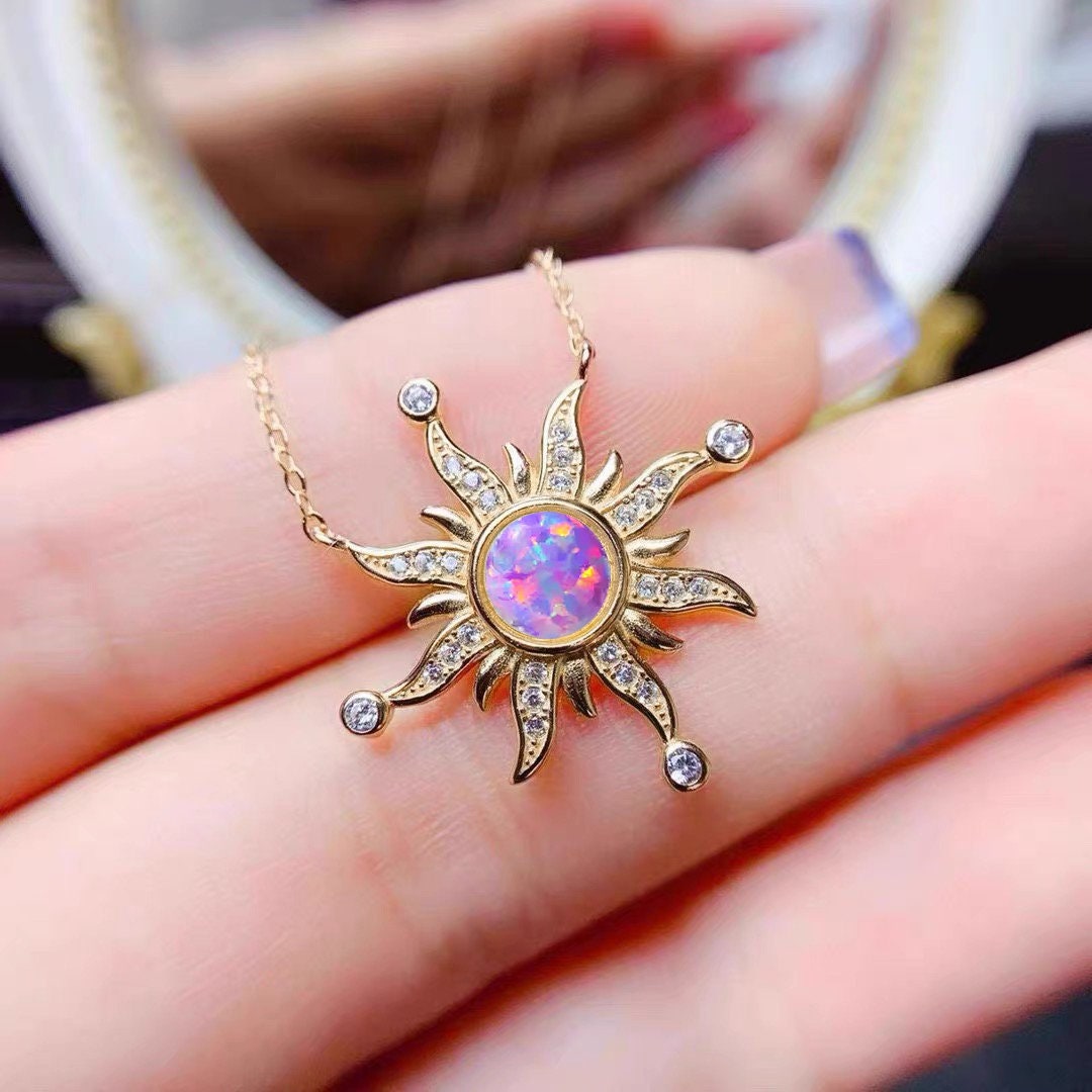 Opal Sun Necklace – Willemite Ceramics
